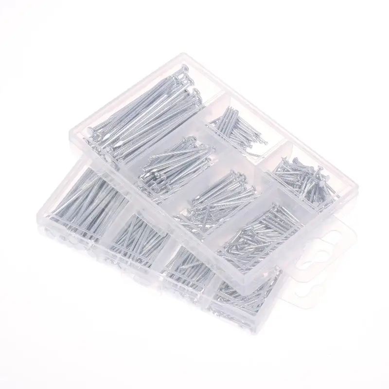Iron Nail Round Head Tack 280pcs Silver Fastener for Jewelry Box Hinge Precision and Decorative Home DIY Projects