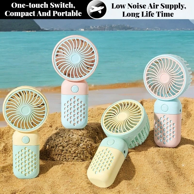 New Cartoon Cute Mini USB Handheld Charging Fan Portable PocketSized for Home Outdoor Office Student Dorm Use
