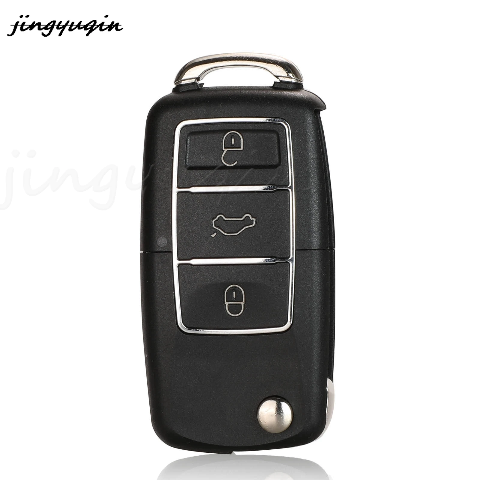 

jingyuqin 10pcs 3 Buttons Replacement Remote Car Key Shell Case Fob For Vw Jetta Golf Passat B5 B6 Beetle Polo Bora Caddy MK5