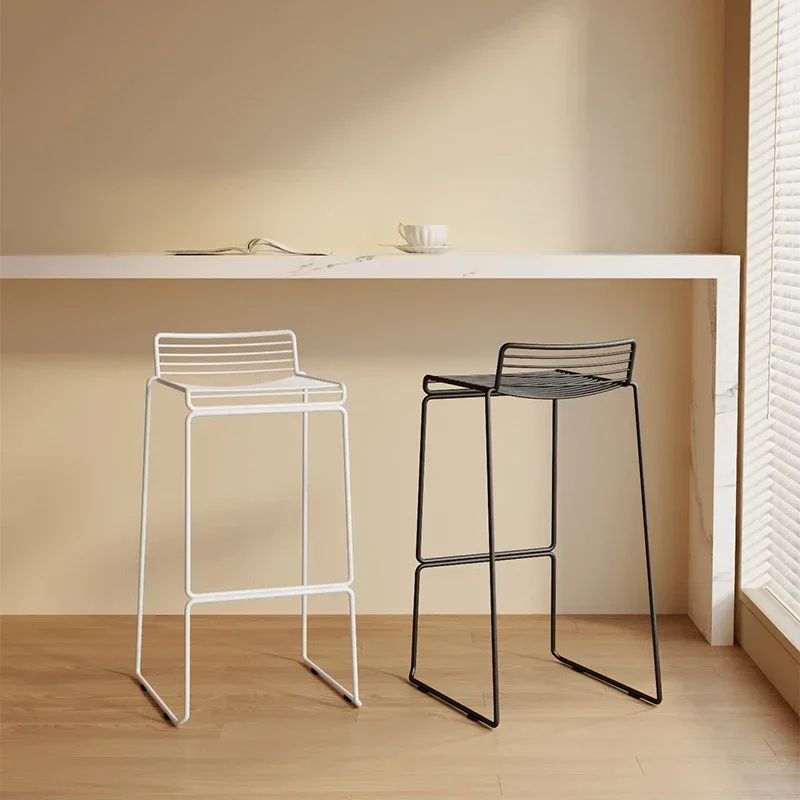 Stable Bar Chair Backrest Wrought Iron High Stool Bar Front Desk High Chair High Chair