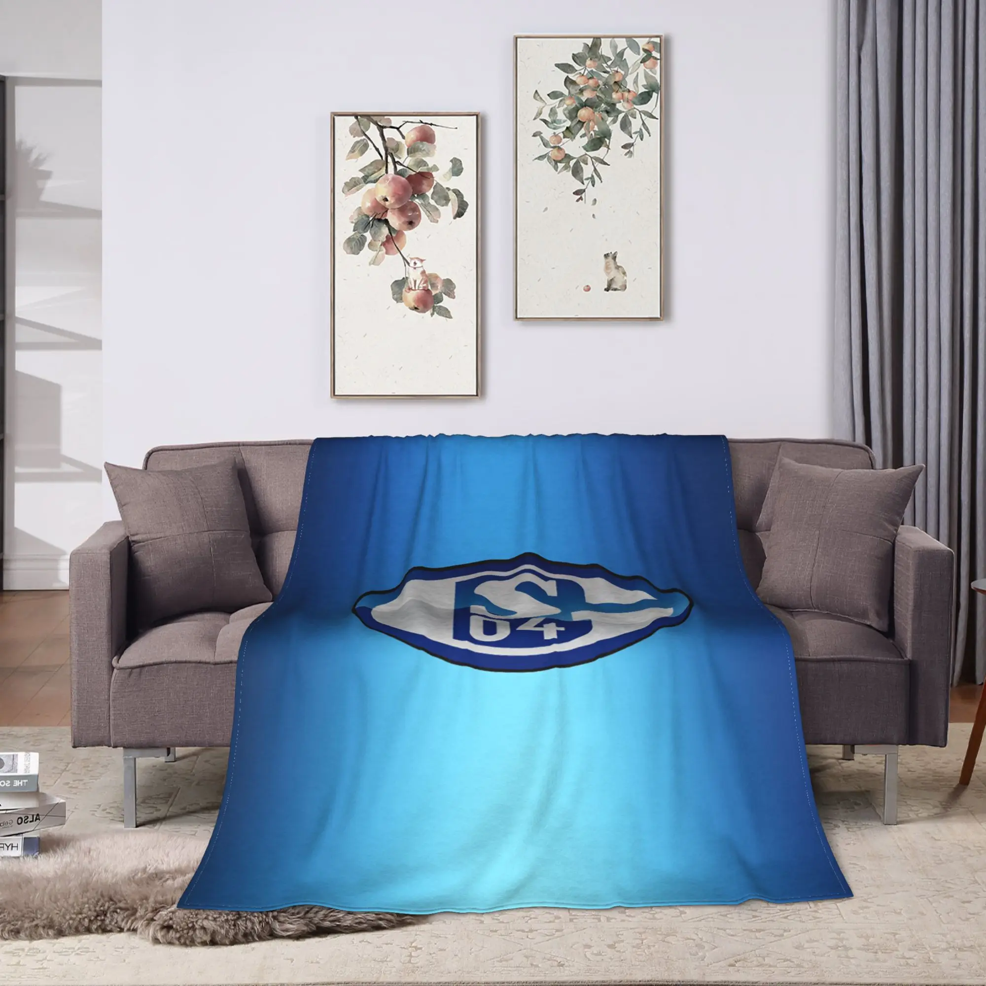S-Schalke 04 team Flannel Blanket Girl  Warm Throw Blanket Winter Home Decor Bedspread Sofa Bed Cover