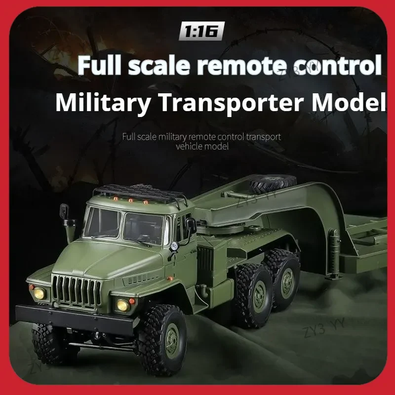 WPL B36-3 Remolque de transporte militar RC 1/16 6x6 6WD RTR - Control profesional completo ideal para juguetes para adultos y niños