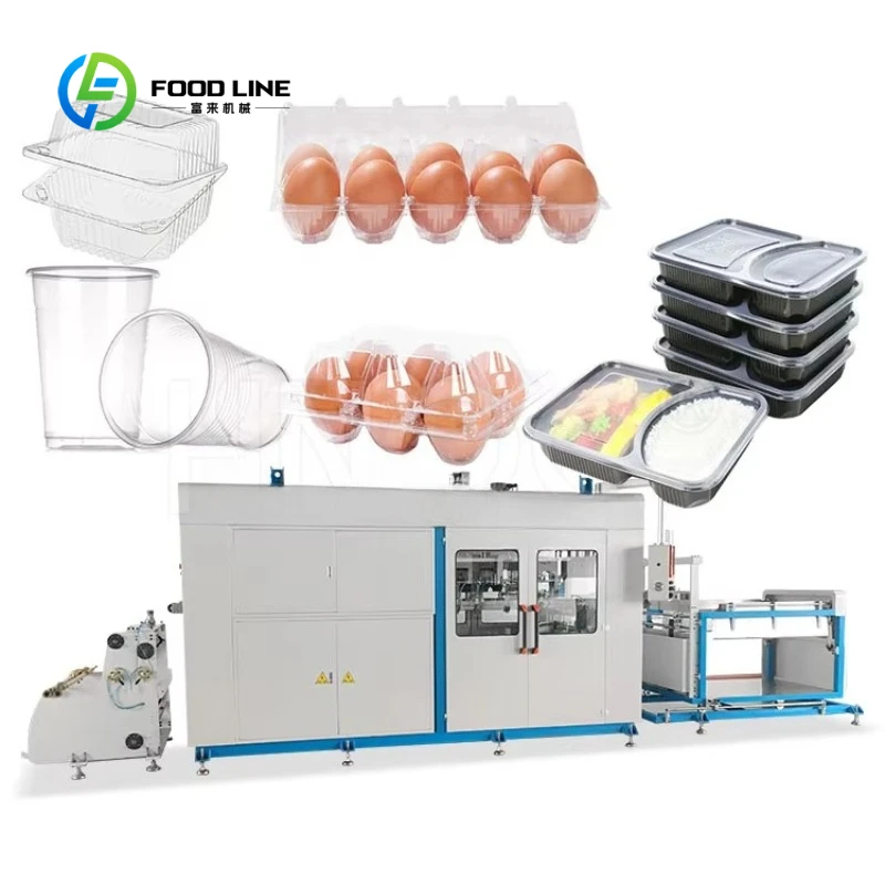 Customized Automatic PET Sheet Box Cup Thermoform Machine Disposable Plastic Cup Lunch Box Automatic Plastic Tray Making Machine