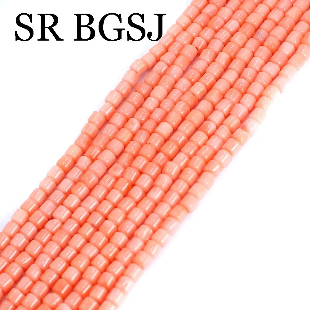 3x3mm Mini Column Orange Keshi Rondelle Drum Jewelry DIY Loose Genuine Natural Spacer Coral Beads 15\