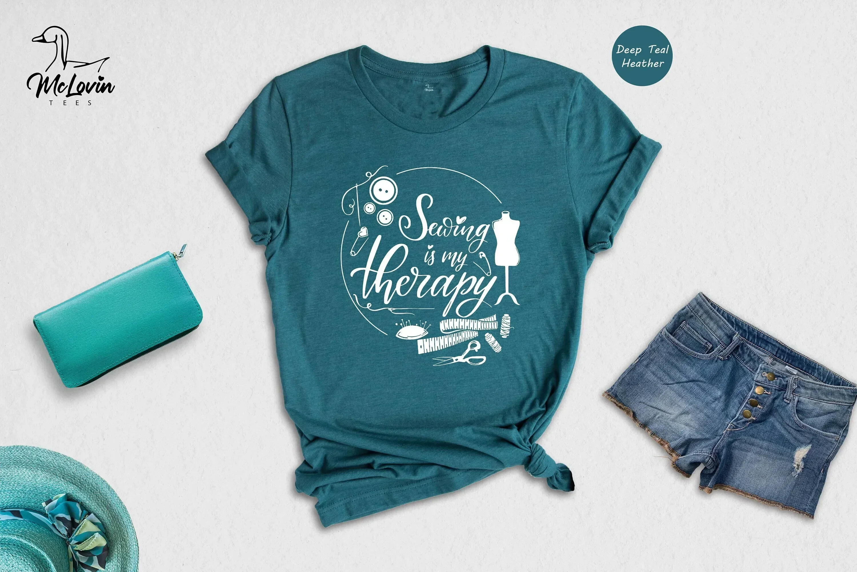 Sewing Is My Therapy T Shirt Funny Sew Women Sewciopath Crafter Mom Lover Apparel Quilter