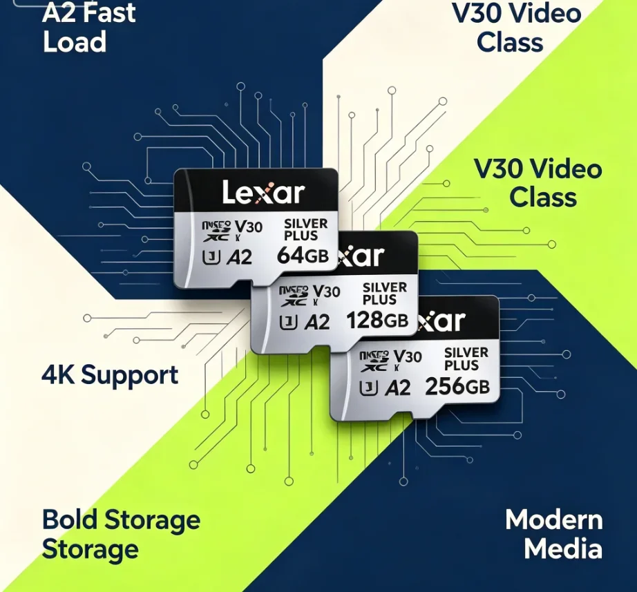 lexar-silver-plus-マイクロ-sd-カード-v30-u3-高速転送ミニストレージカード空中ドローンスポーツカメラスマートフォンストレージ用