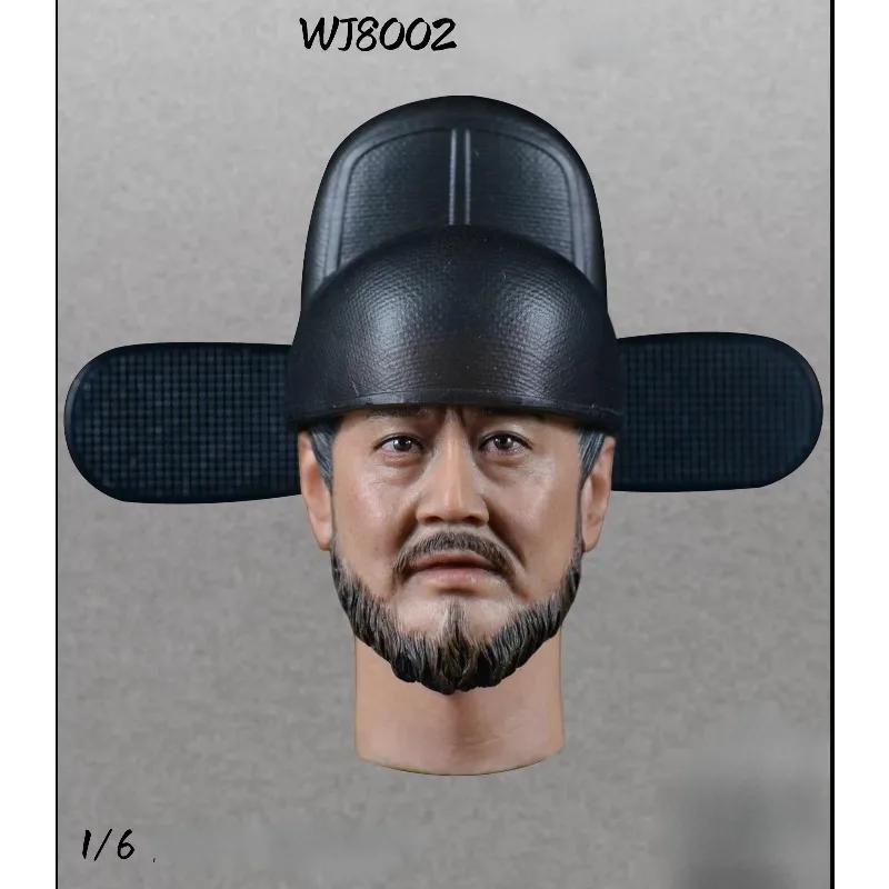 

WJ8002 масштаб 1/6, древняя китайская мужская голова, скульптура, модель, подходит для 12-дюймовой фигурки солдата, аксессуары для тела