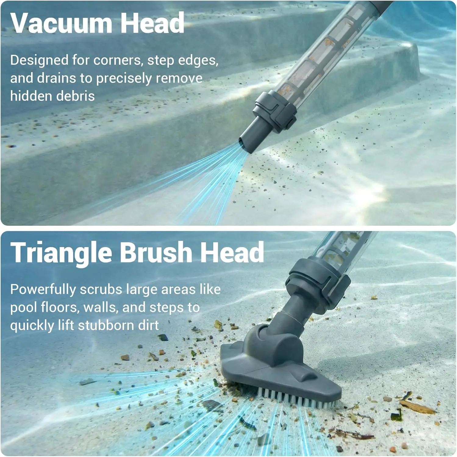 Cordless Hot Tub Vacuum, Rechargeable Handheld Pool Vacuum for Above Ground Pools, Removes Sand & Debris from Spas, Hot Tubs & Small Pools (Blue) view 4