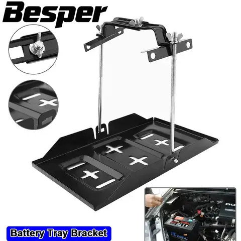 범용 27cm 배터리 트레이 브래킷 보관 배터리 홀더 트레이 마운트 홀드 다운 클램프 브래킷 키트 자동 SUV 용 자동차 액세서리