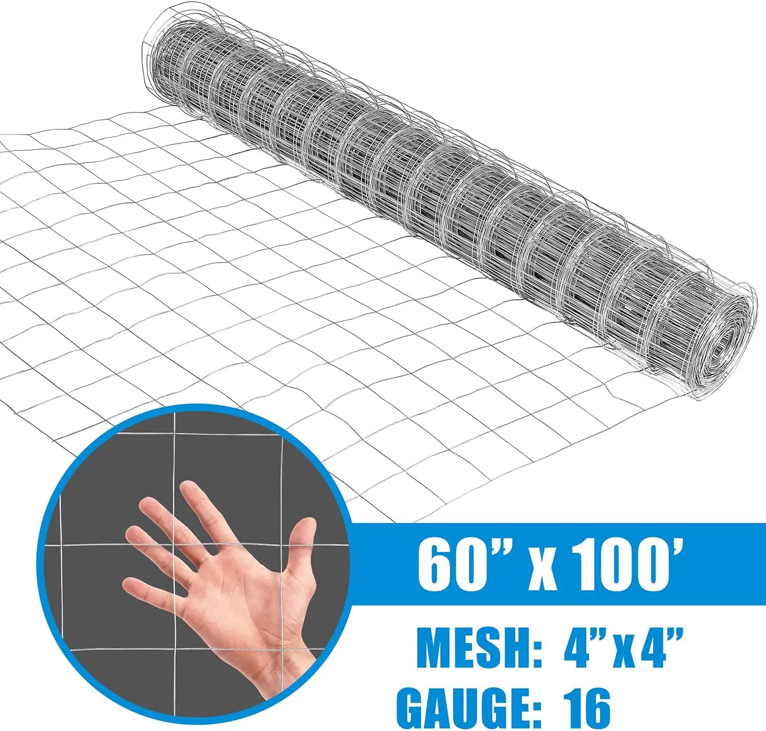 5 ft. x 100 ft. Galvanized Welded Wire Fence w/ 4