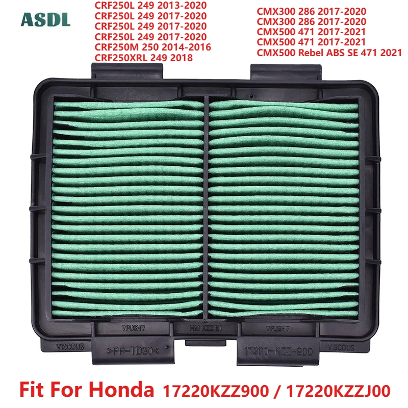 

Motorcycle Air Filter Cleaner For Honda CRF250M CRF250L 2013-2020 CRF250XRL Cmx300 Cmx500 CMX500 Rebel ABS 2017-2020 17220KZZJ00