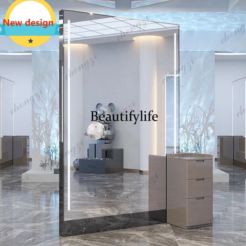 Single and double-sided barber shop special for hair salon at the mirror table of the barber shop wall-mounted  mirror