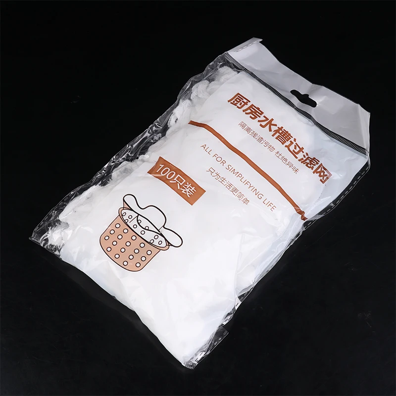 100Pcs/Pack Disposable Sink Filter Kitchen Sewer Net Garbage Filter Bag Sink Strainer Bathroom Drain Hair Anti-blocking Net