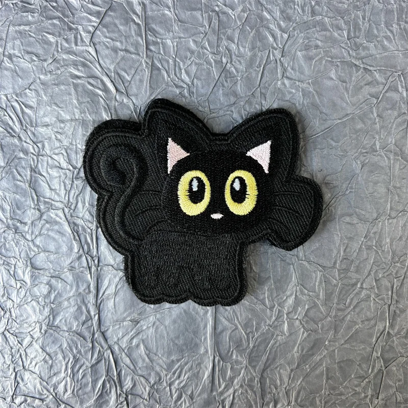 Doughnut Cat Patch Embroidery on Clothes Cute Croissant Morale Badge Hook and Loop Patches Backpack Stickers Tactical Armband