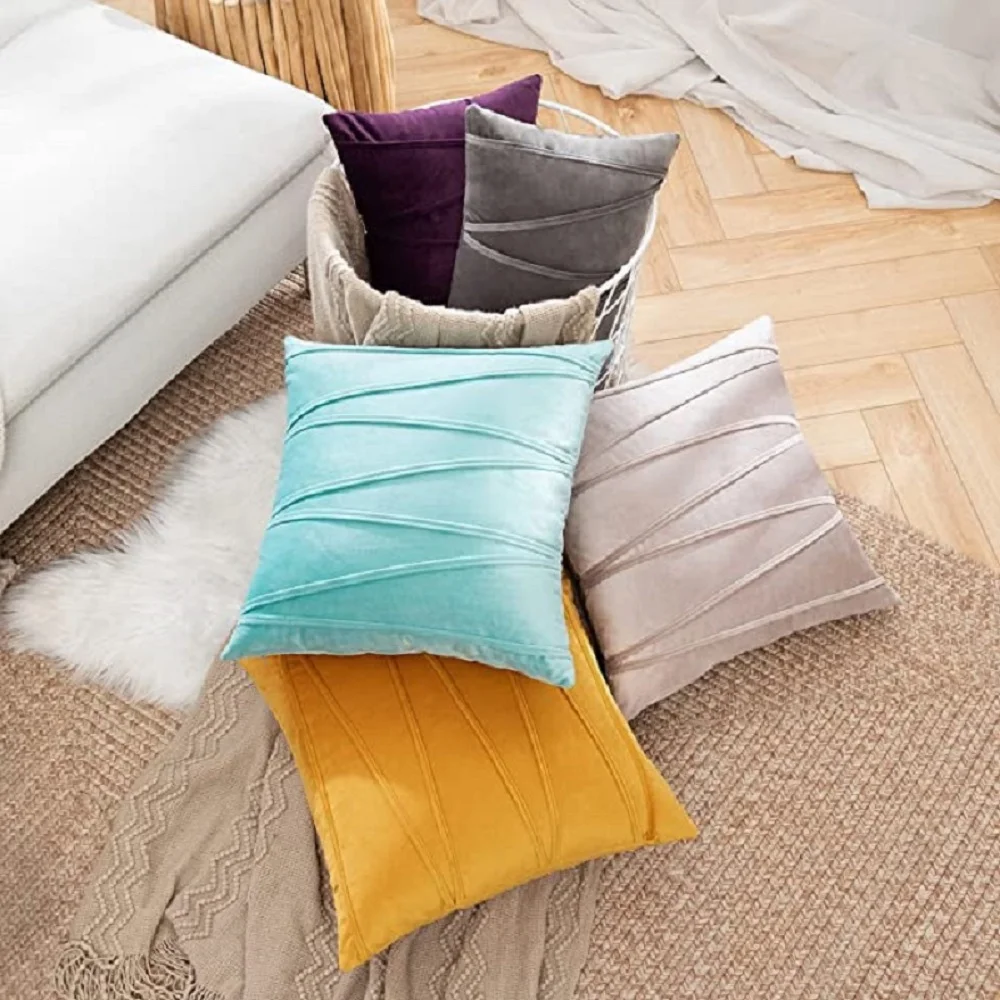 1/2Pcs Velvet Throw Pillow Covers 30x50cm 45x45cm 50x50cm Sofa Accent Couch Cushion Cover for Bed Living Room Square Pillow Case