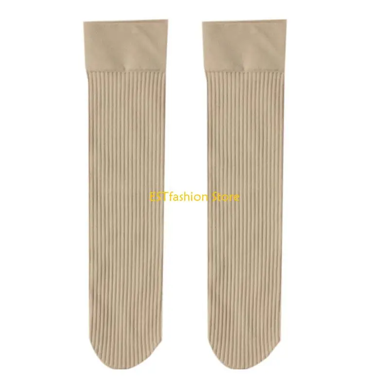 

Y5GC 1 Pair Knee High Socks for Women Long Tube Striped Socks Christmas Gift
