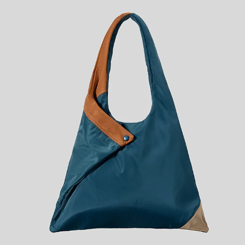 

Large capacity tote bag fashion nylon triangle handbag new contrasting color patchwork shoulder bag