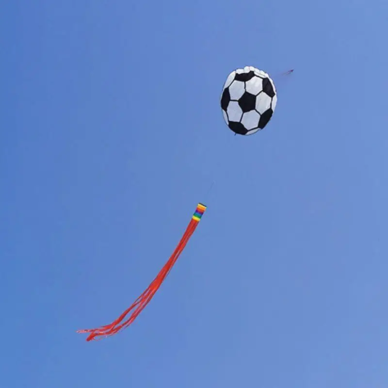 Kite futebol kite macio, resistente a rasgos, jogo esportes ao ar livre, qualidade, fácil voar, borla longa,