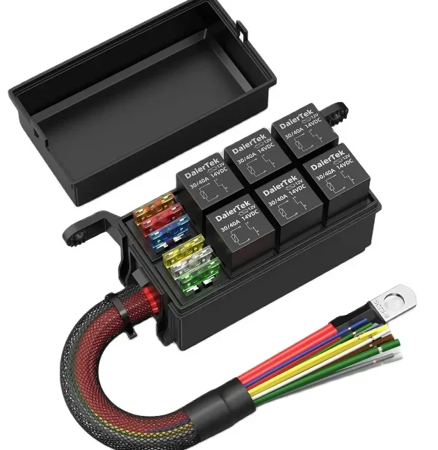 12V Box 6 Way  Fuse Box 12 AWG Pre-wired Waterproof  Box 6 Slot ATC/ATO Fuse  Block for Car Marine
