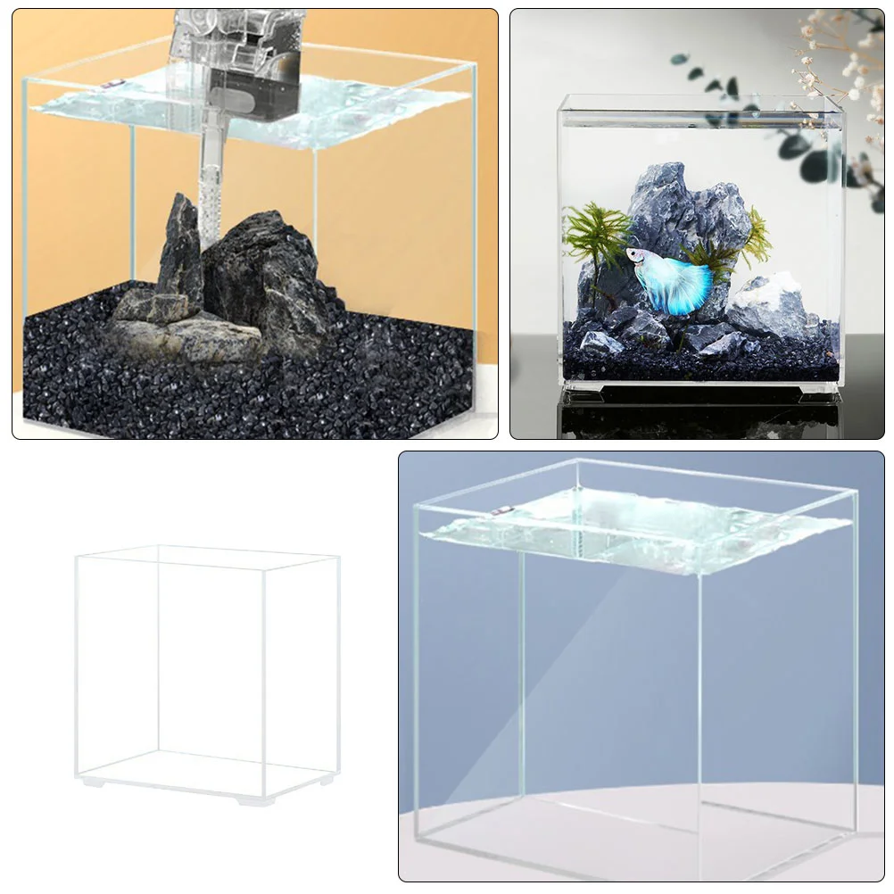 2pcs Acrylic Fish Tank Desktop Fish Bowl Fish Feeding Bowl Aquarium Tank goldfish tank clear fish tank