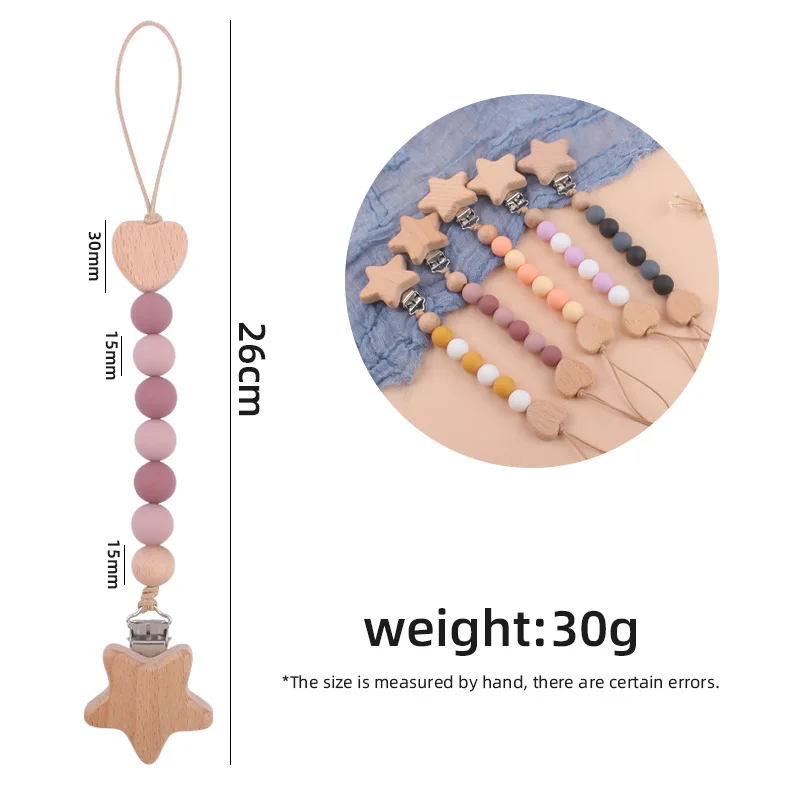 Neue Baby Schnuller Clips Buche Kette Neugeborenen Nippel halter Halterung für Schnuller Kette Kleinkind Beiß spielzeug Neugeborene Dusche Geschenk