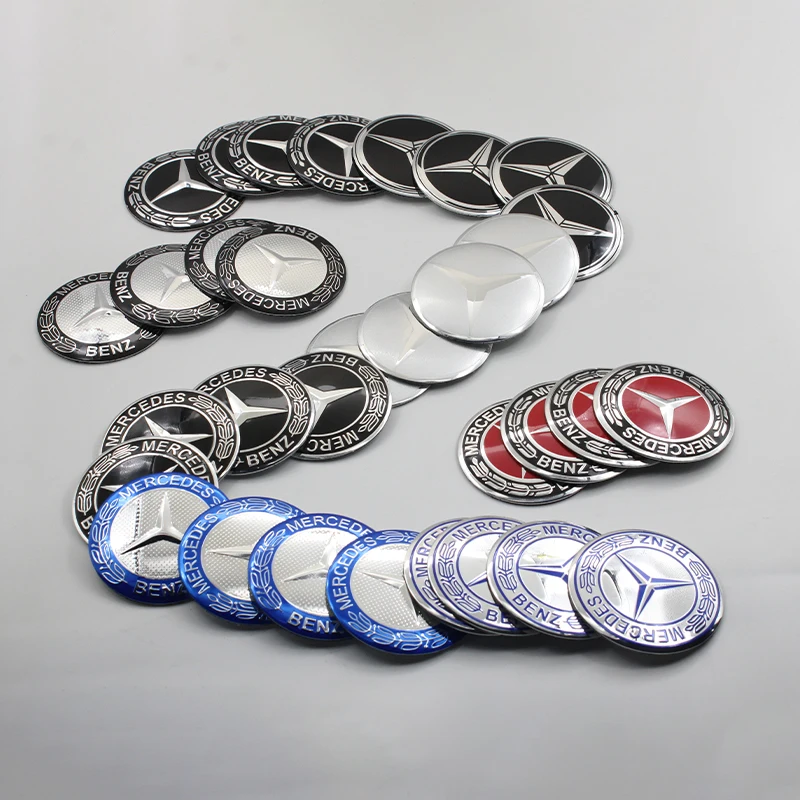 4Pc For Mercedes Benz C180 C200 C260 W124 W140 W126 W168 W176 56mm 60mm 65mm Car Wheel Hub Cap Center Sticker Emblem Badge Decal view 6