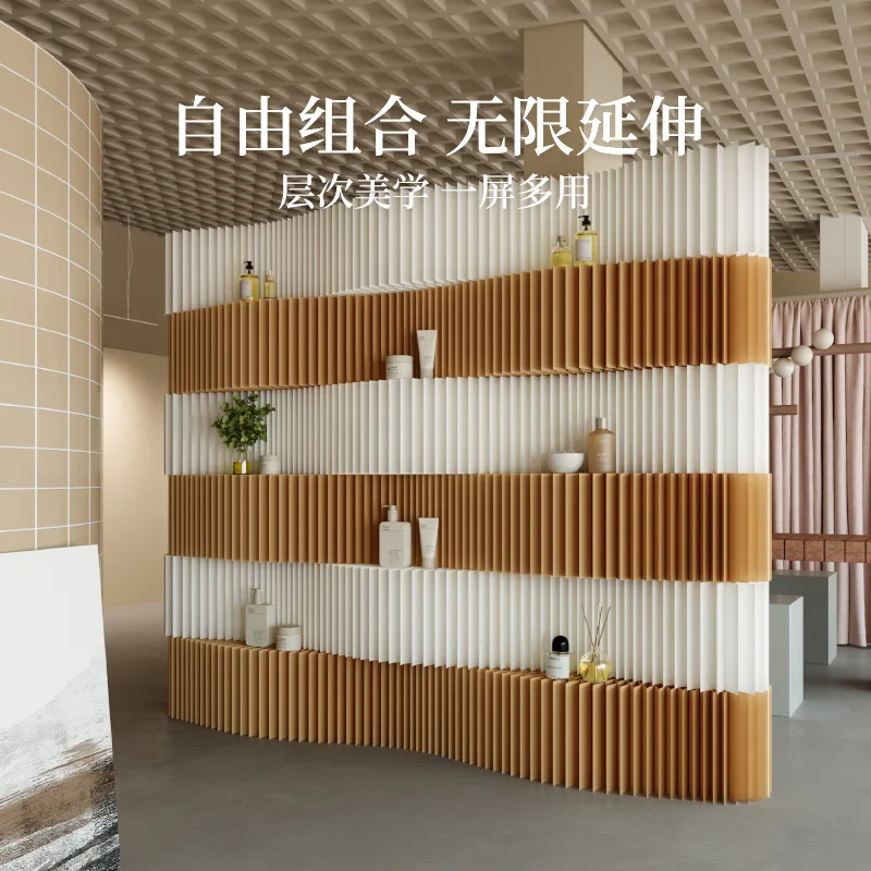 Exhibition Hall Qingyang Organ Paper Wall Layering Free Stacking Decorative Partition Art Screen Color Matching Paper Wall