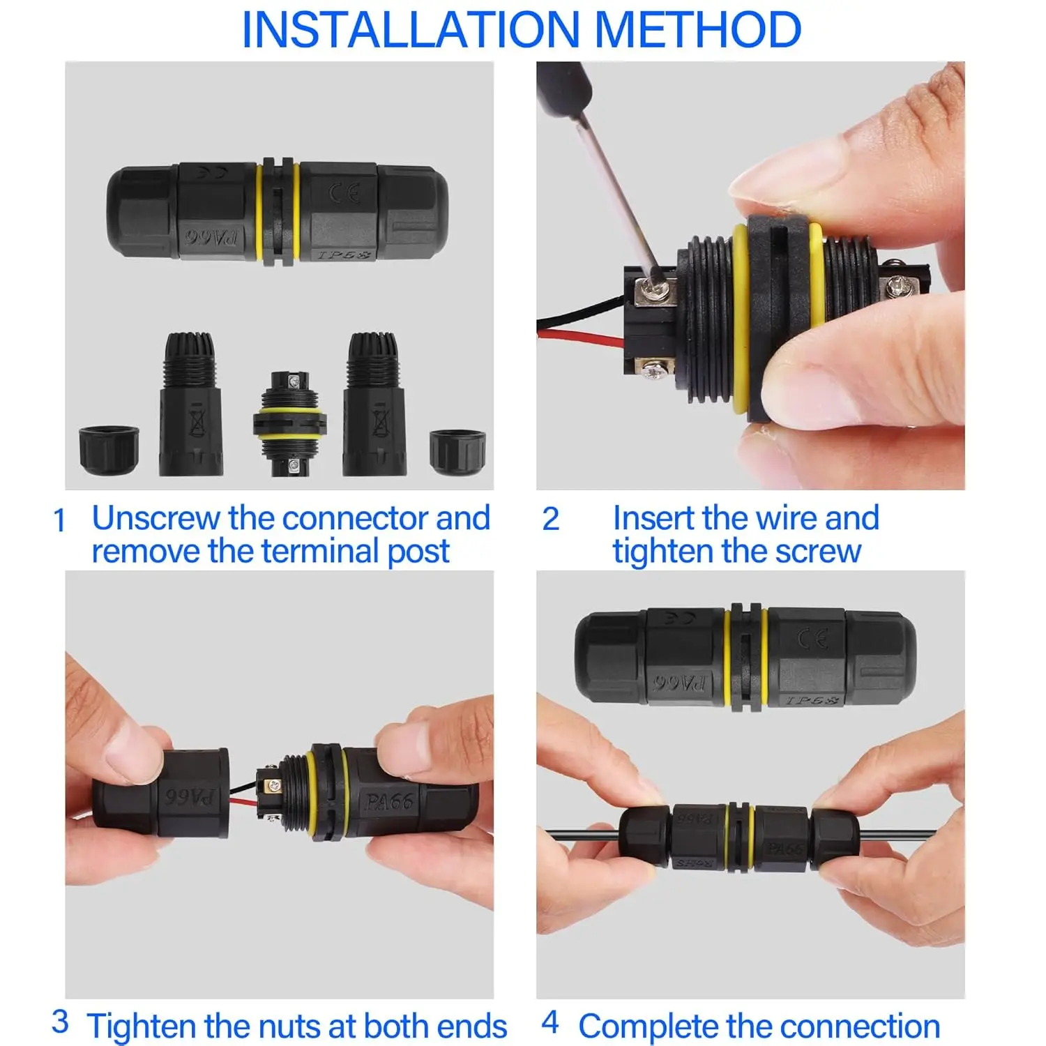 YXY IP68 M20 Waterproof Cable Connector 2/3/4/5 Pin Screw Wiring Wire Connectors for Electrical Light Junction Box