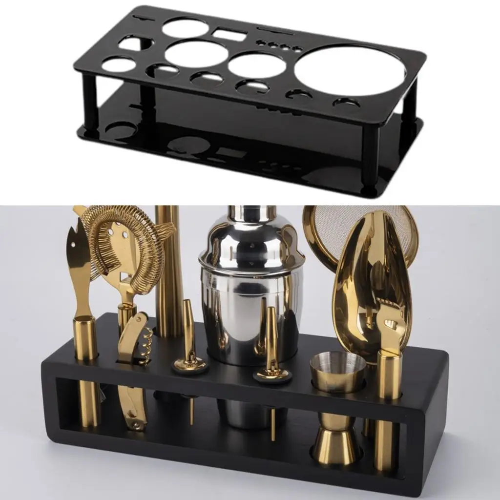 

Stainless Steel Rack Bartender Kit Barware Storage Holder for Cocktail Bar Tools Home and Restaurant