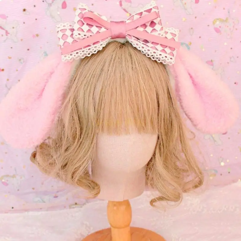 31BF 성인 어린이 귀여운 만화 멜로디 귀 모양의 머리띠 플러시 헤어 후프 메이크업 사진 촬영 크리스마스 파티 헤드 피스