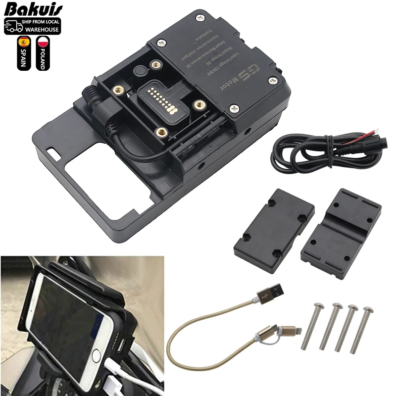 Invite de navigation USB pour moto, support de charge USB pour Runder GS, F800GS, ADV, F700GS, R1250GS, CRF 1000L, F850GS, Fenecute G, téléphone portable