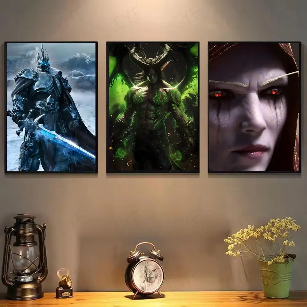 أنيمي W-World Of W-Warcraft Wow ملصق ورقي طباعة غرفة المعيشة المنزلي غرفة نوم مدخل بار مقهى الفن اللوحة الديكور #3