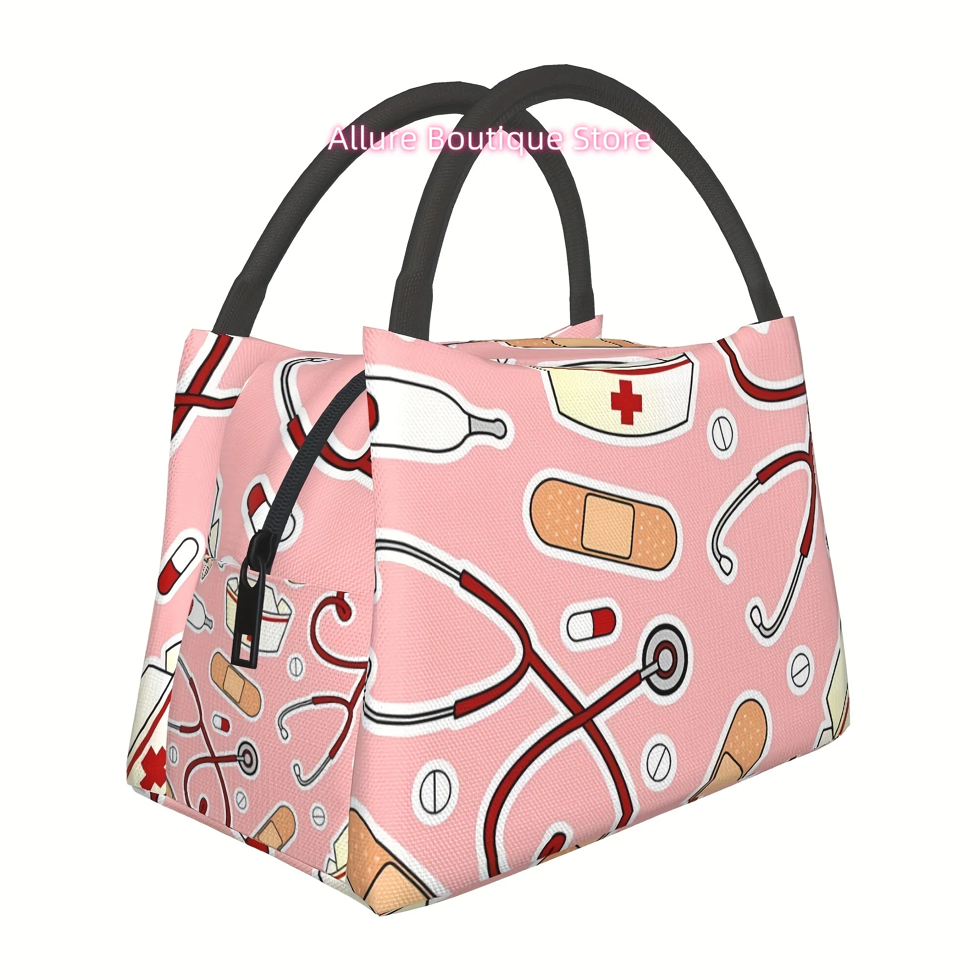 

Многоразовая сумка-холодильник с рисунком медсестры, 1 шт., изолированная сумка для обеда, для кемпинга, пикника, пляжа, подходит для школы, класса.