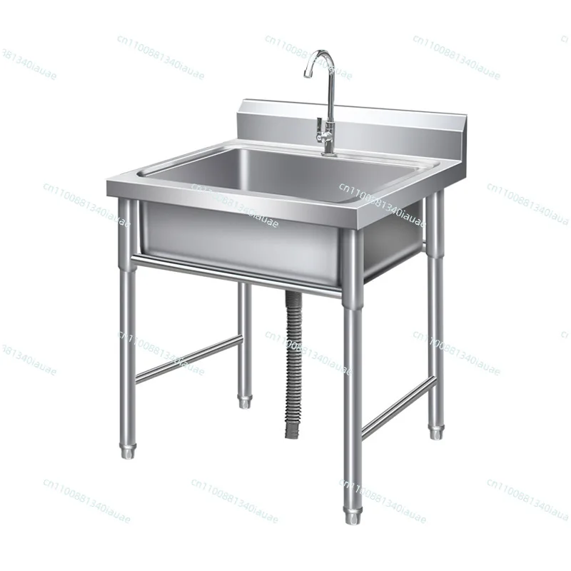 

Thickened 304 Commercial Stainless Steel Sink Single Double Three Sink Sink Vegetable Basin Dishwasher Canteen Kitchen Special