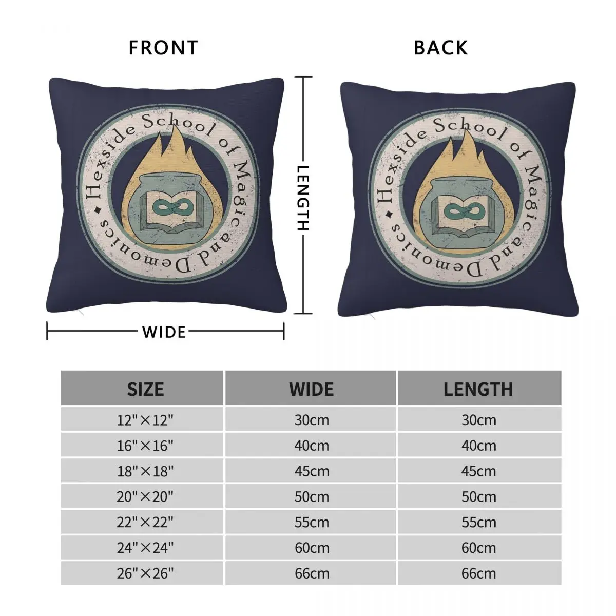 Hexside School Of Magic And Demonics Square Pillowcase Pillow Cover Polyester Cushion Decor Comfort Throw Pillow for Home Car