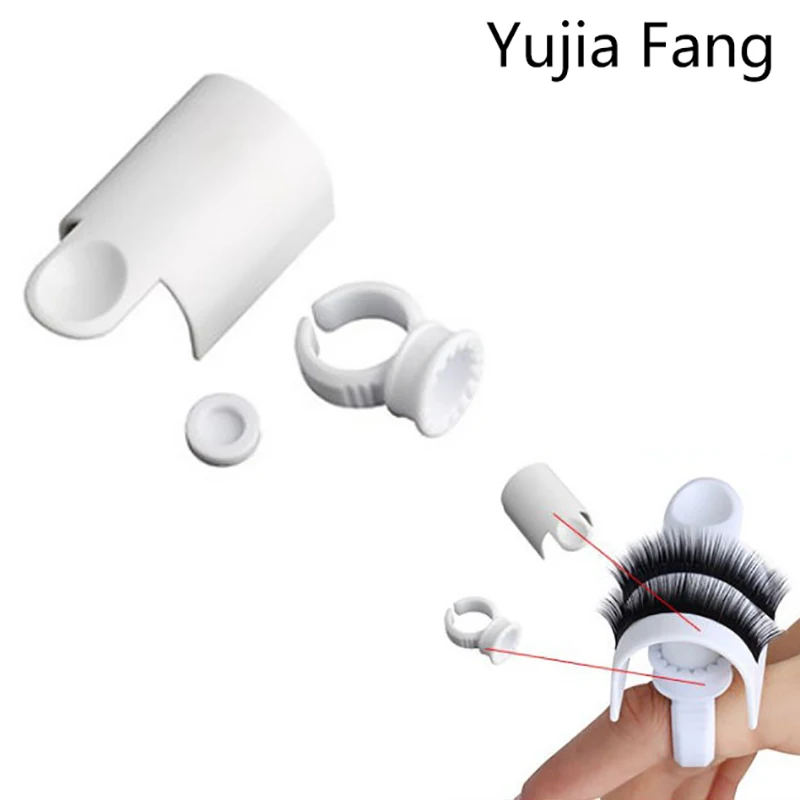 Divisor de pestañas para arte de uñas, soporte de paleta de pegamento para tatuaje, anillos de extensión de pestañas, soporte de pigmento adhesivo, herramientas de belleza para dedos