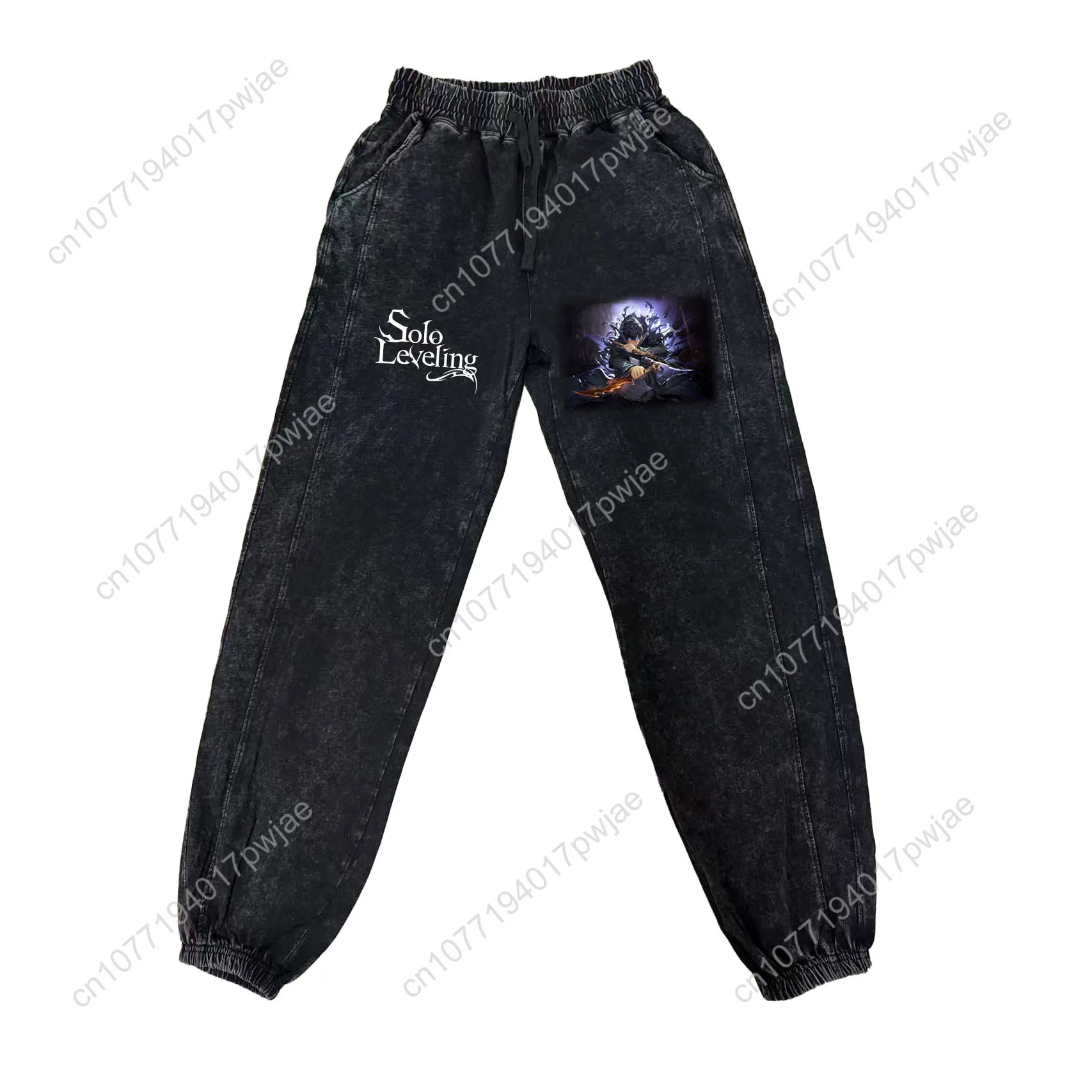 Anime Solo Leveling Sung Jin-Woo broek man vrouw tiener vintage broek katoen elastische joggingbroek op maat gemaakte broek met zak