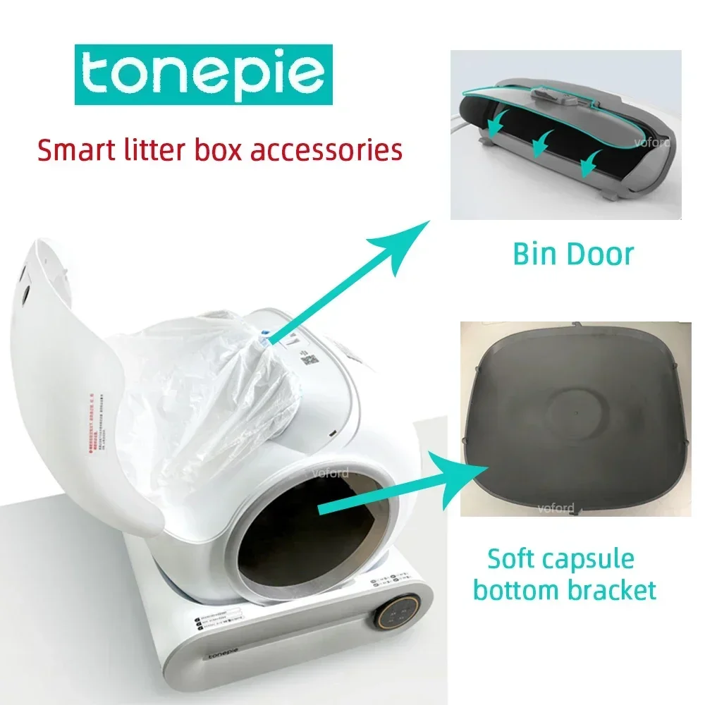 TONEPIE Automatische Kattenbak Accessoires, Ventilatiegat Bodemkapje, Rub hadiah Stop, Kattenbakdeur, Vervanging for Kattenbak