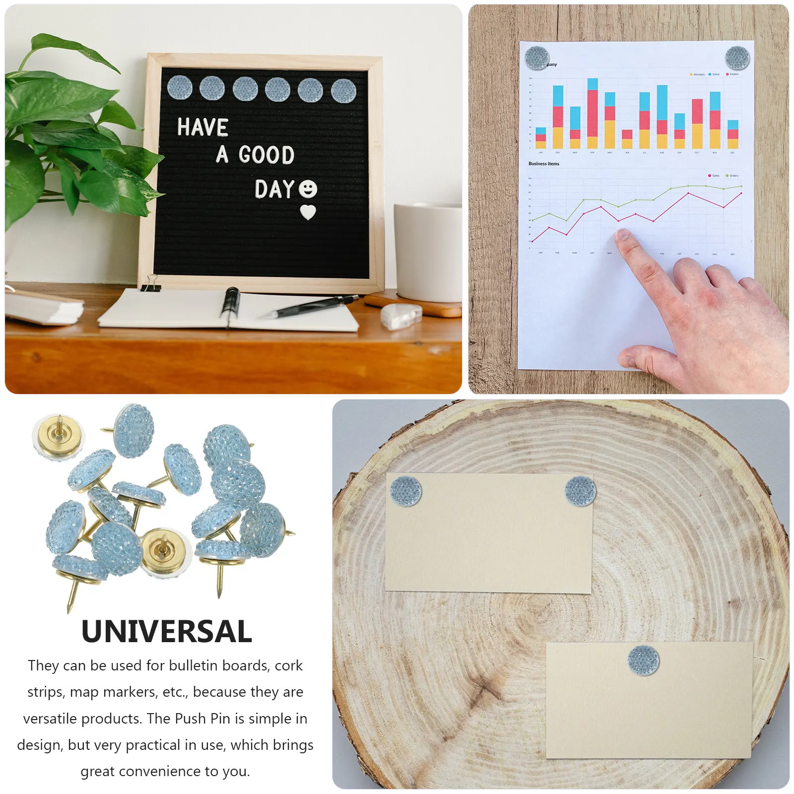 

Набор из 15 разноцветных кнопок-гвоздиков: компактные, многоразовые, для повседневного использования, для декора фотостен и тонкой фиксации