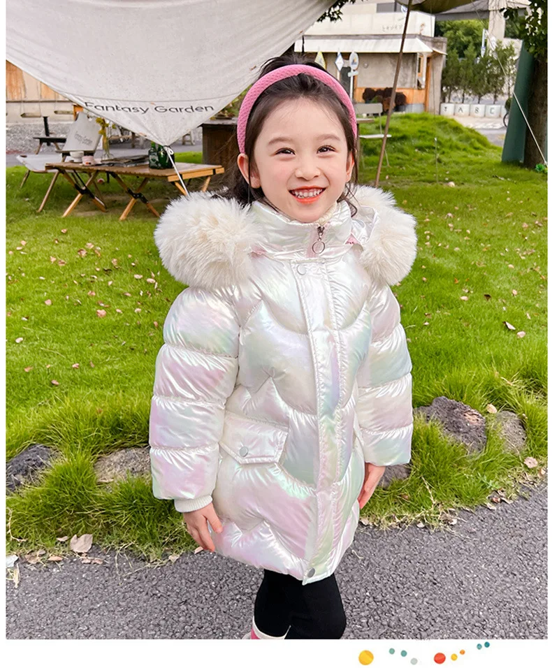 2-10 Jahre Winter-Mädchenjacke mit süßen Flügeln, warmem Pelzkragen, Prinzessinnenmantel mit Kapuze, Reißverschluss-Parka, Schneeanzug, winddichte Oberbekleidung – Detail 13