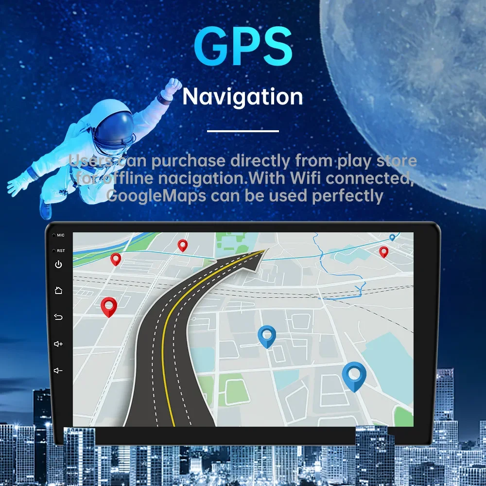 2 Din 16G 32G Car Android  9 10 Inch Radio Multimedia Video Player Auto Navigation FM Bluetooth Wireless CarPlay Monitor Screen