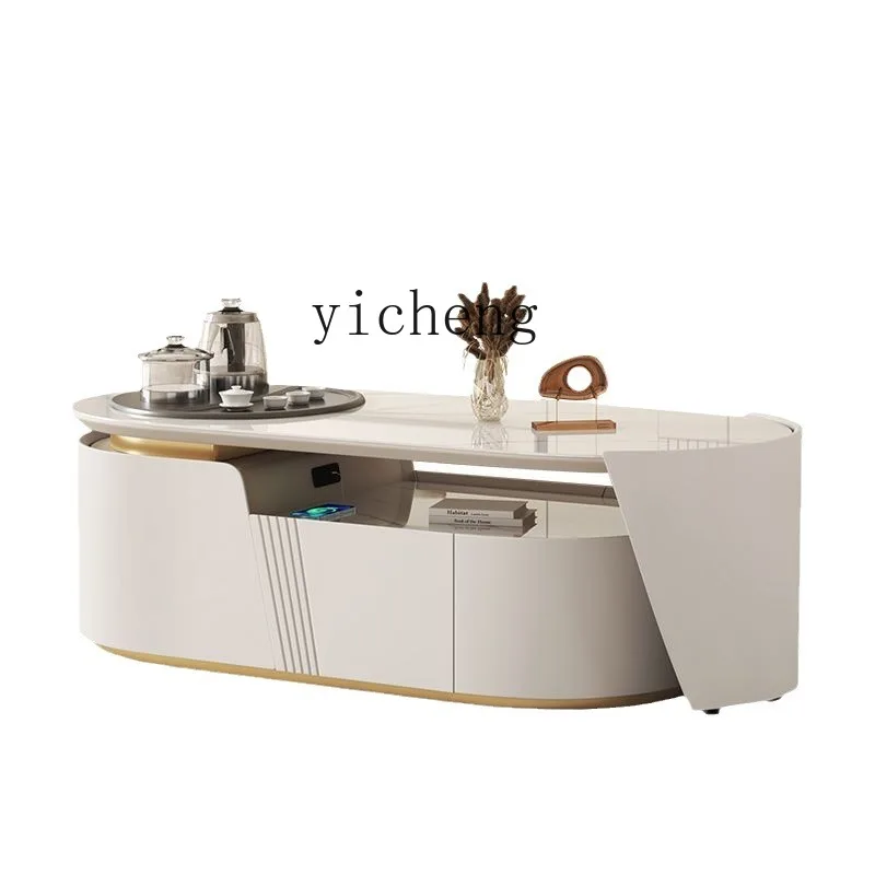 

New Homehold Stone Plate Kung Fu Tea Table Light Luxury TV Cabinet Unit Tea Table