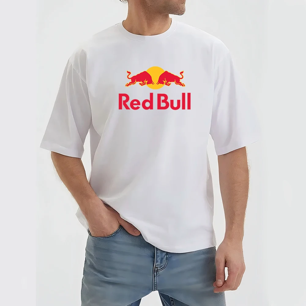 2025 Red Bull Extreme Sports 100% Cotton T-shirt New Summer Men's Casual T-shirt Red Bull Logo Printed Street Casual Men's T-shi