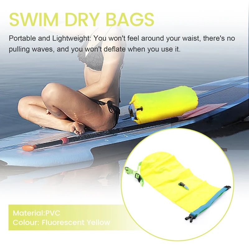 15L Swim Buoy Waterproof Dry Bag Swim Safety Float Keep Gear Dry For Boat Kayaking Fishing Rafting Swimming Training