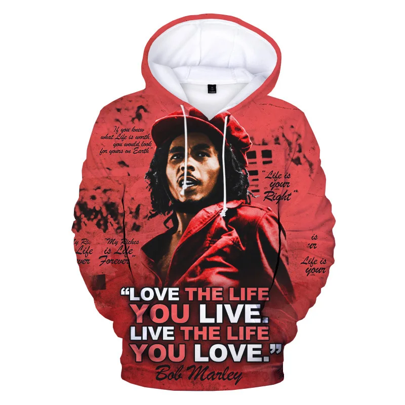 2024 New Men's Hoodies Rock Singer Bob Marley Rapper France 3D Printed Men Women Hoodie Hooded Sweatshirt Oversized Kid Clothing