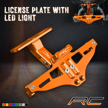 Para rc125 rc200 rc390 rc 390 2014 2015 2016-2023 acessórios da motocicleta suporte da placa de licença traseira montagem led luzes de sinal de volta