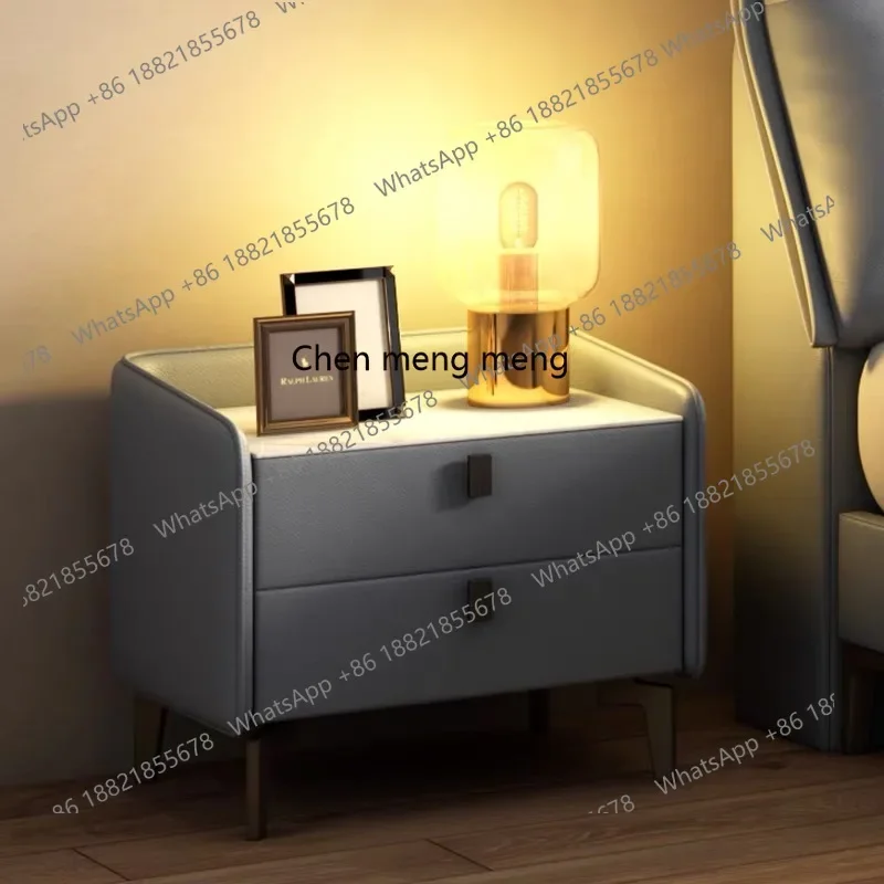 

Bedroom solid wood bedside table rock slab bedside table modern simple narrow cabinet storage non-slip edge H