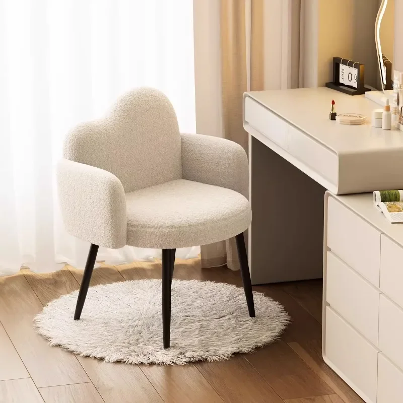 

Luxury Makeup Chair For Home,Berber Fleece,Dining Chairs,Bedrooms,Study Desks,Dressing Table,Stool Furniture Armchair Customized