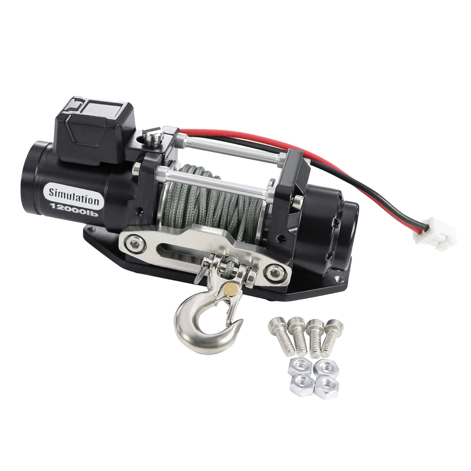 1/10 RC مقلد ونش كهربائي معدني ل 1/10 RC الزاحف سيارات محوري SCX10 II III TRX4 TRX6 RC4WD D90 D110 Yikong ترقية أجزاء #4