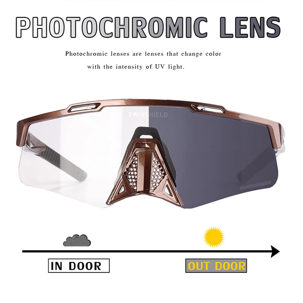 Photochromic Cycling Glasses Bicycle Outdoor Sports Sunglasses Discoloration Glasses MTB Road Cycling Goggles Bike Eyewear